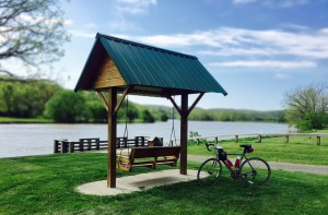 Bike Virginia rest stop location beside river