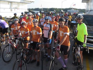 Bike Virginia Tour Riders posing for photo on he 2015 route